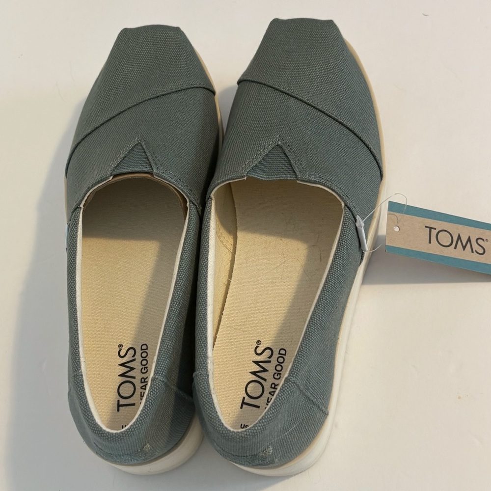Toms Bonsai Green Verona Slip on Sneakers/Midform Espadrille - Picture 3 of 6